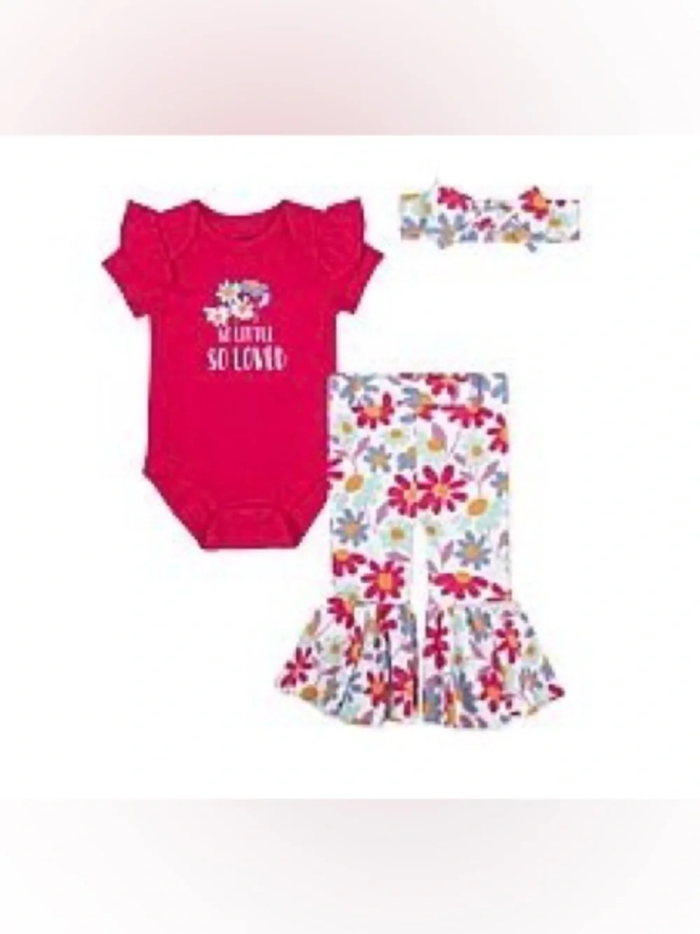 PINK  FLORAL SO LITTLE SO LOVED 3-PIECE SET
